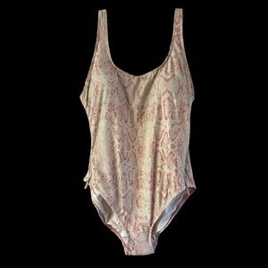 Carmen Marc Valvo One Piece Swimsuit‎ Snakeskin Print Lined Size 14